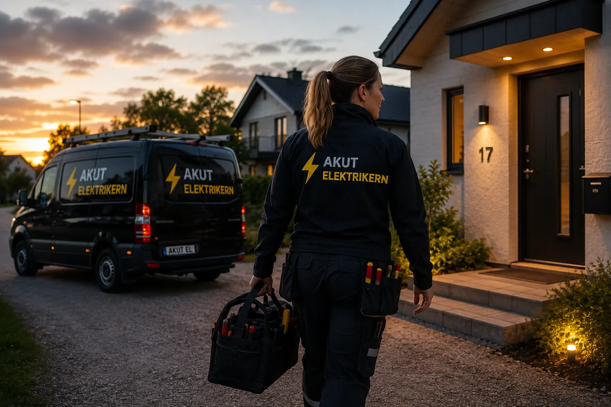 Elektriker arbetar med akuta elfel i Gävle.